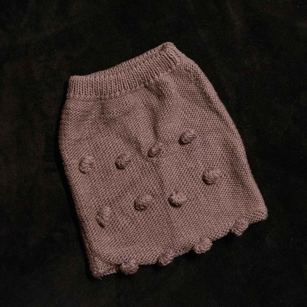 NWOT Tuchinda handknit thick cotton mauve skirt, girls' size 6